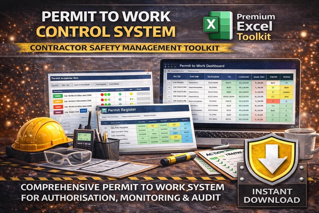 Permit to Work System Contractor Safety Control Register PTW Tracker ...