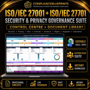 ISO 27001 + ISO 27701 Security & Privacy Governance Suite | Excel + 48 Word Documents