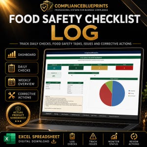 Food Safety Checklist Excel HACCP Kitchen Inspection Checklist Food Hygiene Daily Cleaning Food Safety Template