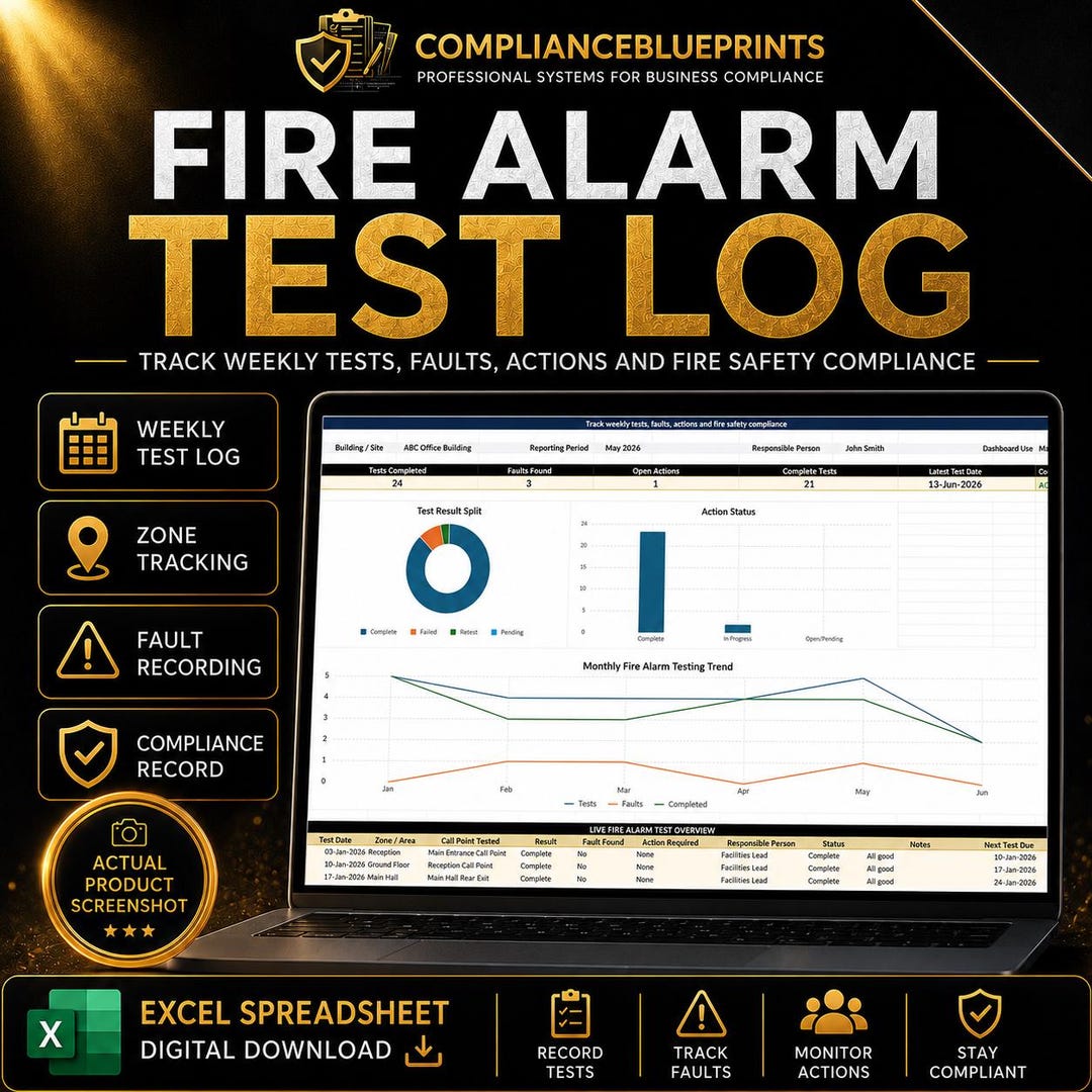 Testing Log Sample F Fire Alarm Test Log Template | Weekly Testing Record (excel Download ...