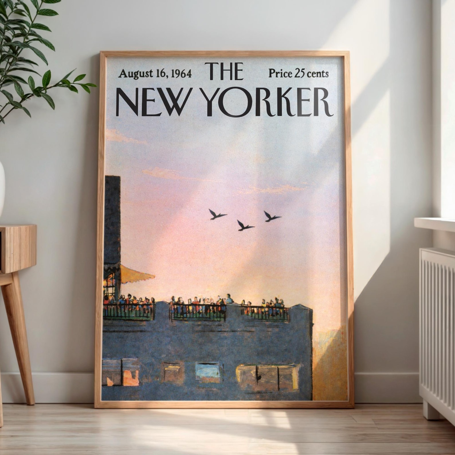 Vintage New Yorker Poster | 1960s New York Magazine Cover | Retro NYC Wall Art | Classic City Illustration | Mid-Century Modern Home Decor - 24x36 inches