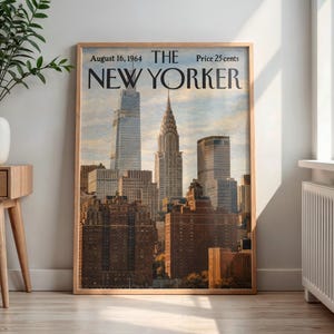 New Yorker 1964 Chrysler Building Manhattan Skyline Print, Vintage Magazine Cover NYC Architecture Wall Art, New York City Poster Home Decor bild 5