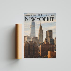 New Yorker 1964 Chrysler Building Manhattan Skyline Print, Vintage Magazine Cover NYC Architecture Wall Art, New York City Poster Home Decor bild 4