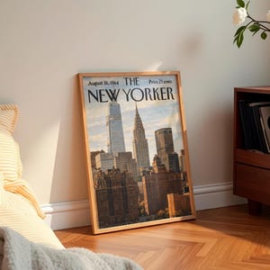 New Yorker 1964 Chrysler Building Manhattan Skyline Print, Vintage Magazine Cover NYC Architecture Wall Art, New York City Poster Home Decor bild 3