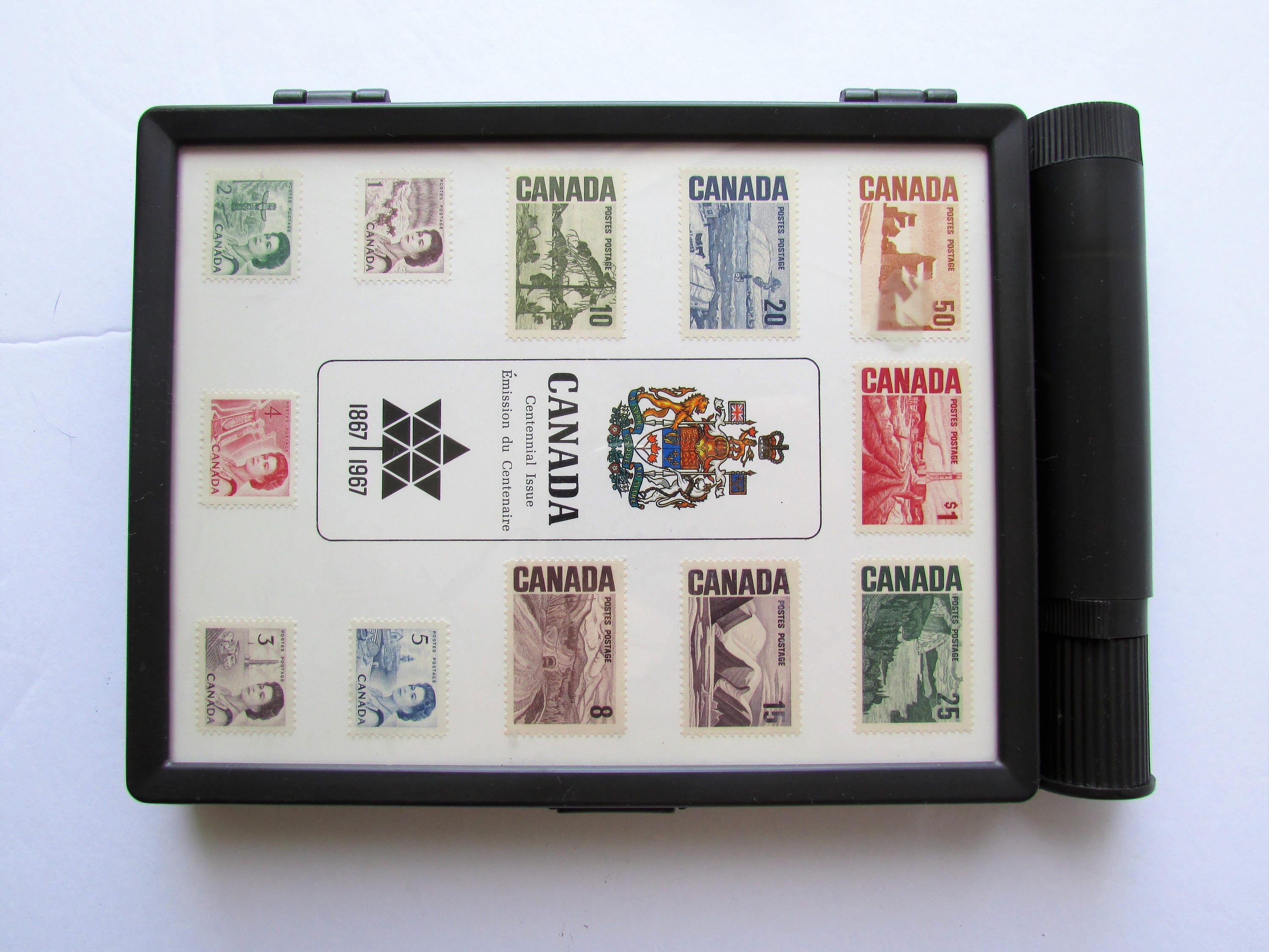 1967 Canada Centennial Issue Stamp Case Box with Stamps Etsy
