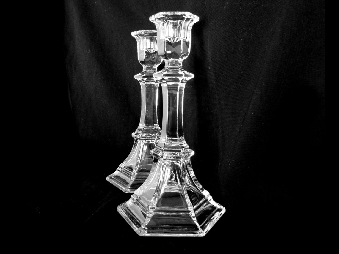 Pair of Crystal Candle Holder Vintage 1990s Etsy