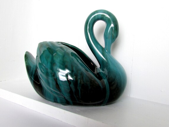 Blue Mountain Pottery Swan Vase Planter Made In Canada Etsy