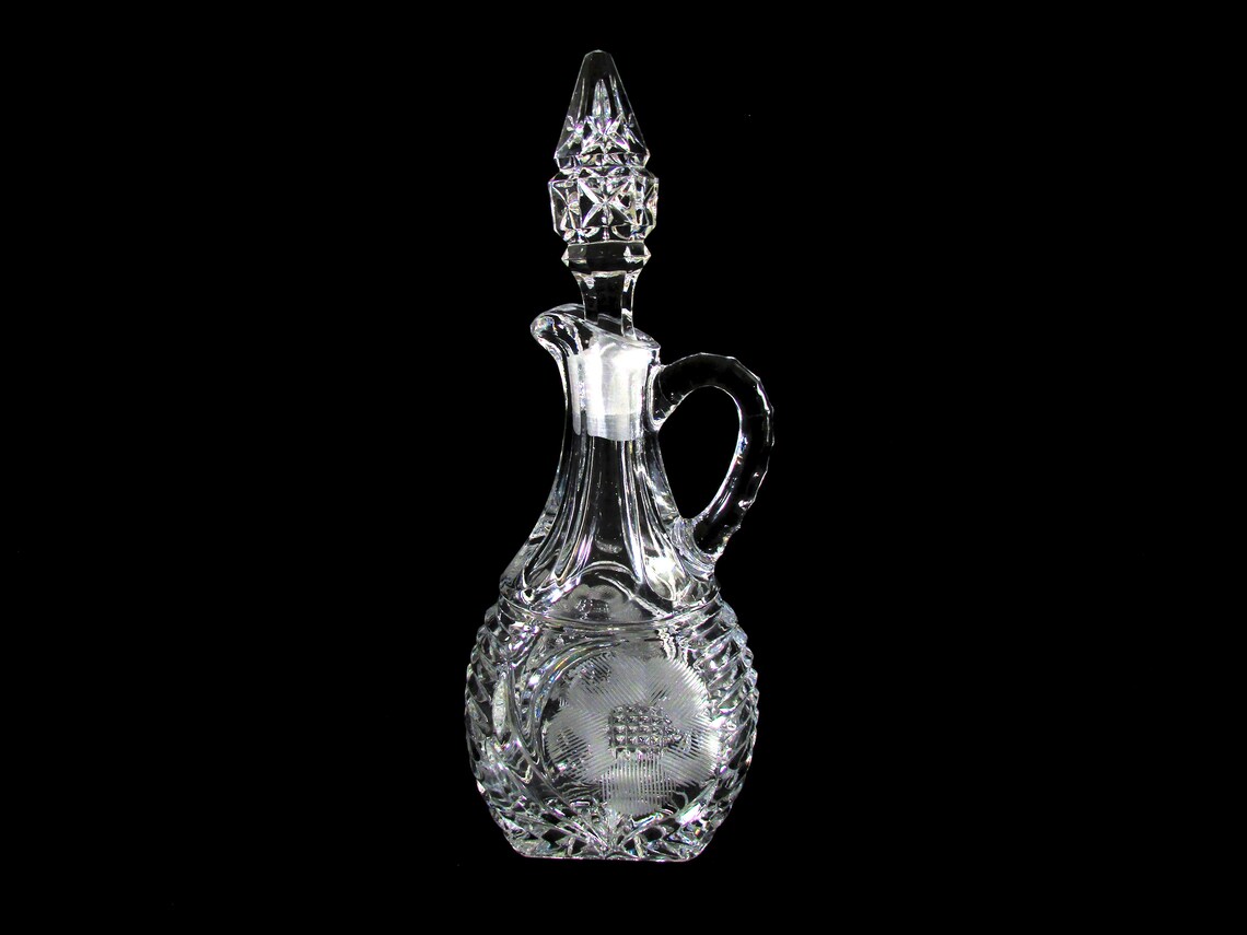Crystal Cruet with Stopper Vintage Etsy