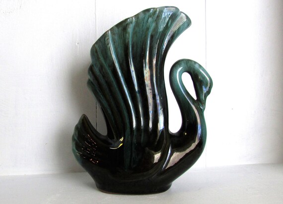 Blue Mountain Pottery Swan Vase Made In Canada Vintage Etsy