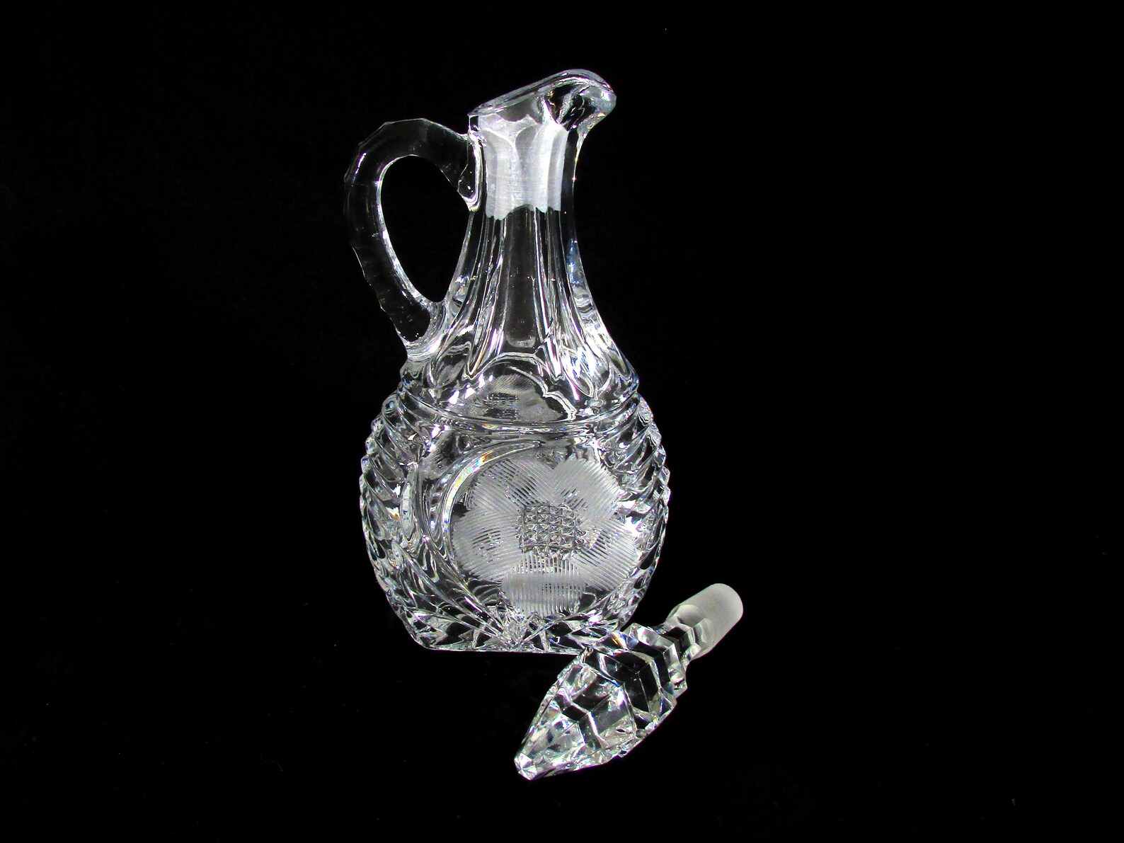 Crystal Cruet with Stopper Vintage Etsy