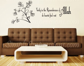 Verily in the Remembrance Bell Flower  Islamic Decal-Wall Sticker