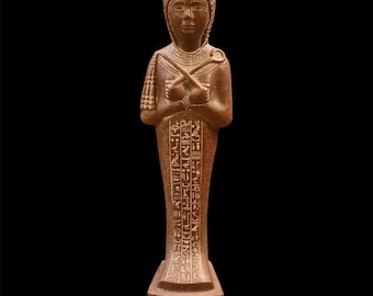 Estatua de la reina Meritamen – Decoración egipcia tallada a mano en granito rojo (70 cm)