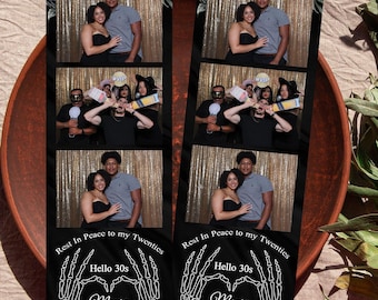 Death to My 20s Photo Booth Template 2x6 | RIP Twenties 30th Birthday Photo Strip | Editable Instant Download