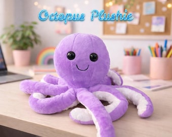 Octopus - Octopus Plushie, Plushie Pattern, Octopus Stitching Pattern, Octopus Schnittmuster, Easy Simple Stitch, Plush Oktopus, Softie