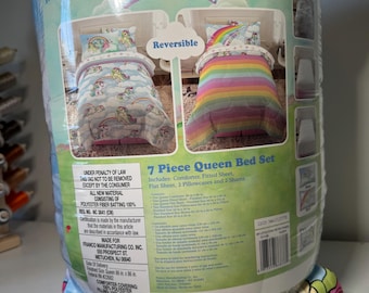 My Little Pony Queen 7-Piece Bedding Set Reversible Comforter Cartoon Multicolor
