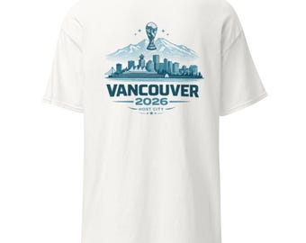 Vancouver 2026 Host City Skyline T-Shirt, Football Fan Apparel