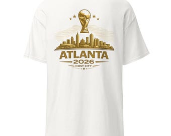 アトランタ 2026 開催都市 スカイライン サッカーファン Tシャツ