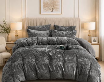 3-teiliges luxuriöses Samt-Bettwäscheset | Hochwertige, ultraweiche, strapazierfähige und atmungsaktive moderne Bettwäsche, flauschiges Ganzjahres-Bettwäscheset | Perfektes Geschenk