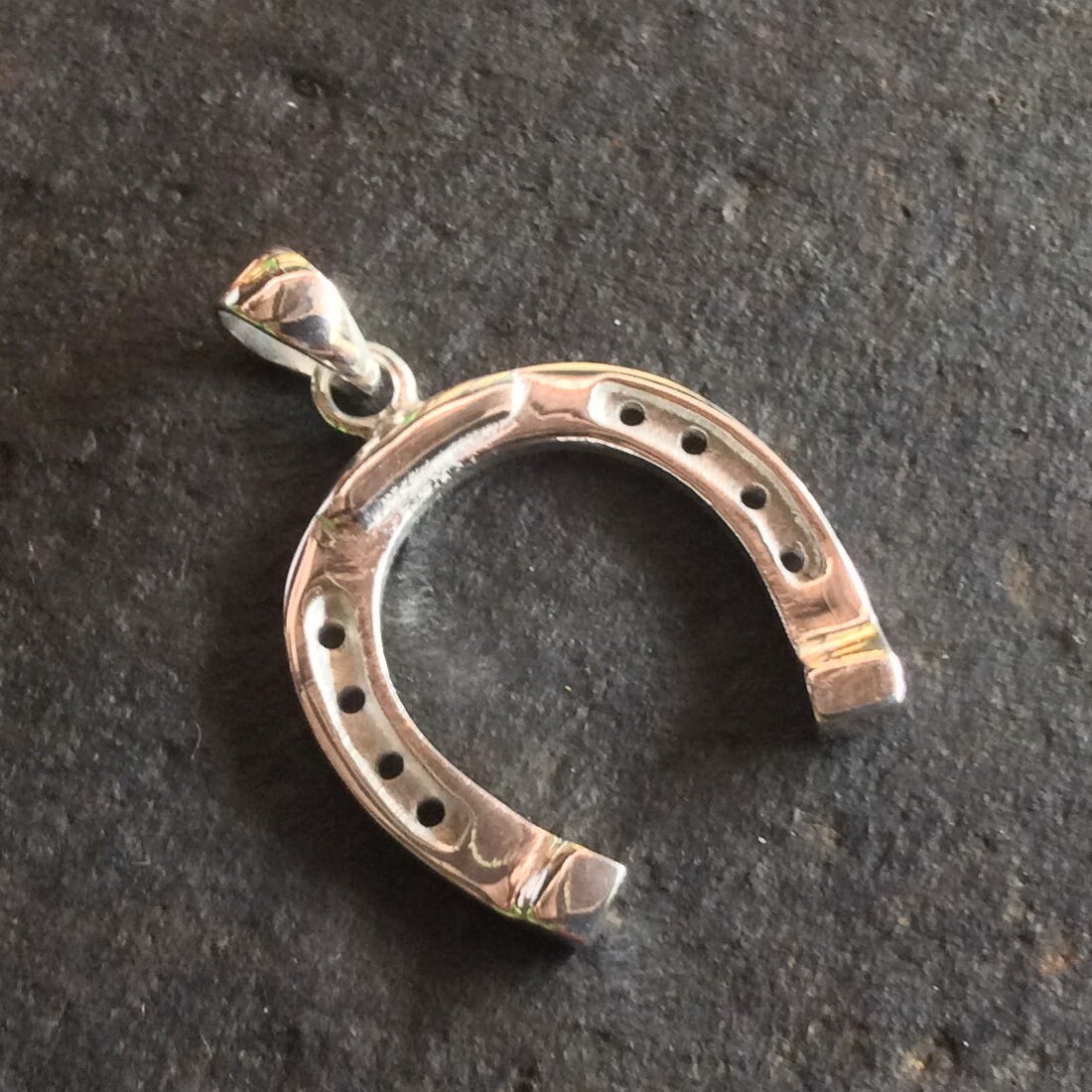 Sterling silver horseshoe charm 21 x 21 mm CH557155 | Etsy