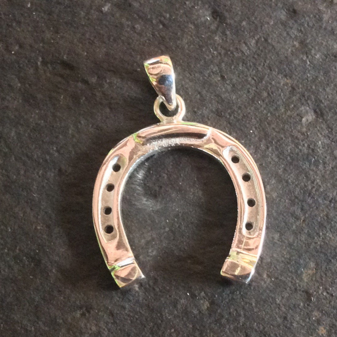 Sterling silver horseshoe charm 21 x 21 mm CH557155 | Etsy