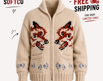 Sweter z dzianiny w stylu wilka, inspirowany stylem „Hail Mary”, rozpinany w stylu nordyckim, dzianina w stylu kanadyjskim