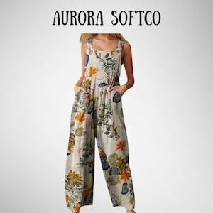 Boho Patchwork Jumpsuit Kvinnor Vida Ben Overaller Casual Loose Fit Romper