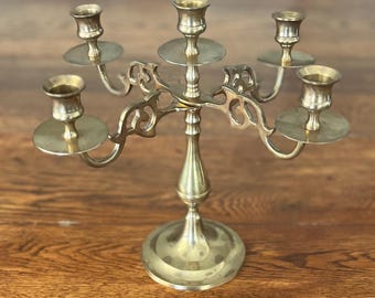Vintage 5 Arm Brass Candelabra