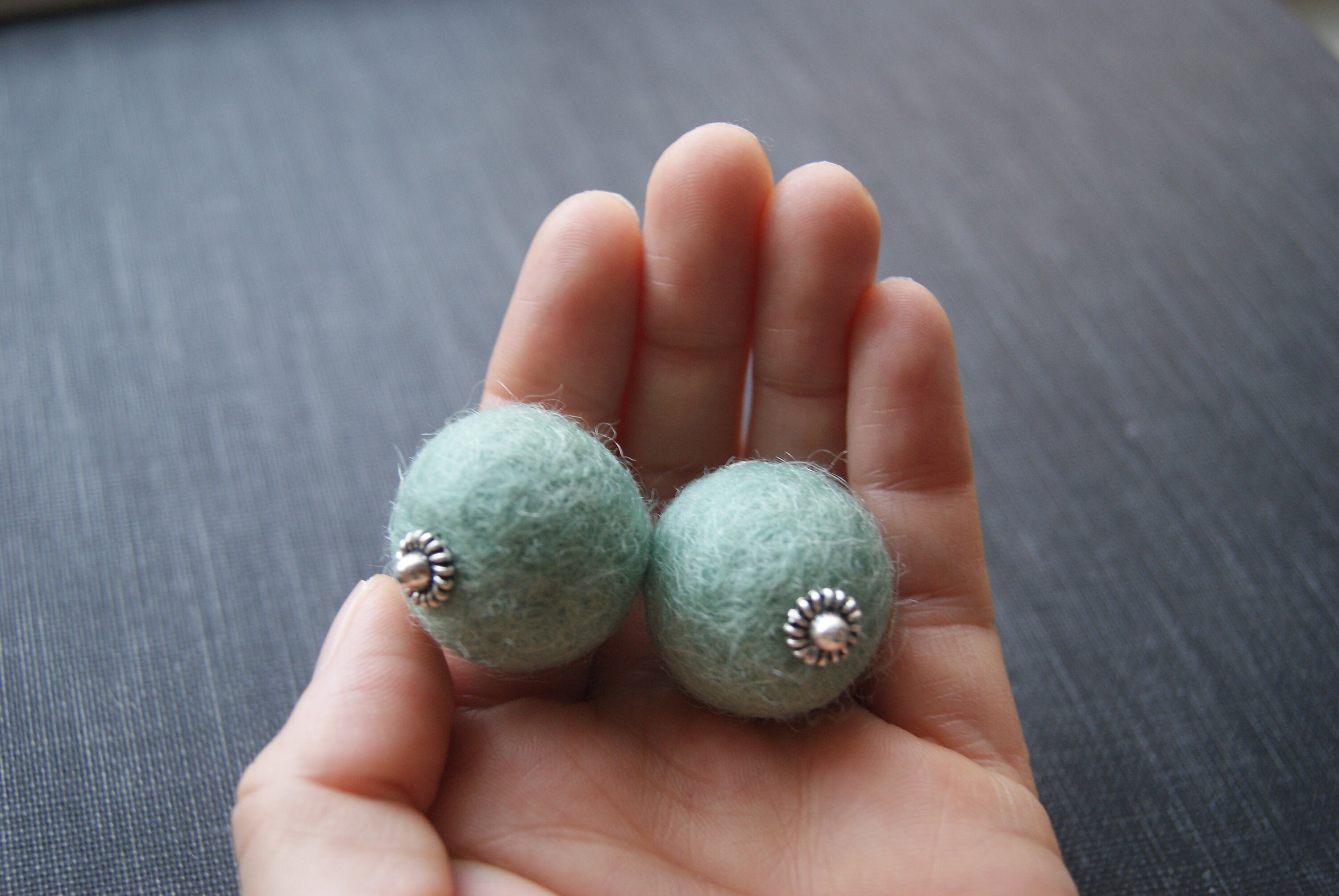 Felt Earrings Felt Balls Felt Beads Dangle Earrings Felted Etsy