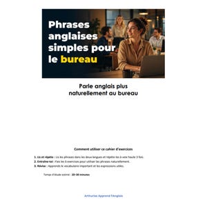 Phrases anglaises simples pour le bureau | Cahier d’exercices (A2–B1) PDF