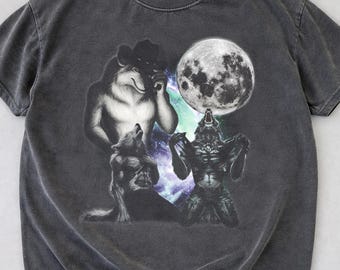 Vintage 90s Alpha Wolf Graphic T-Shirt, Retro Meme Grunge Tee, Sarcastic Humor Gift