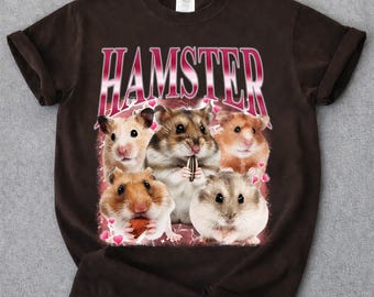 Retro Hamster Graphic Tee, Funny 90s Style Hamster Lover Shirt, Vintage Y2K Merch