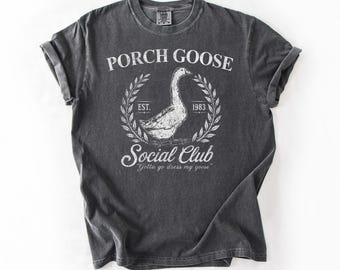 Porch Goose Social Club Graphic T-Shirt, Vintage Garden Vibes Tee