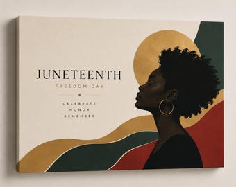 Juneteenth Freedom Day Canvas Print, African American Woman Art, Modern Cultural Decor