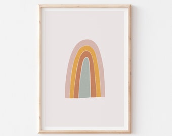 Rainbow Printable Wall Art, Scandinavian Nursery, Rainbow Wall Art, Rainbow Poster Nursery Decor, Colorful Kids Room Decor, Kids Wall Art