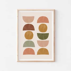 Terracotta Abstract Watercolor Print, Abstract Wall Art Print, Terracotta Blush Art, Rust Colored Art, Terracotta Green Nursery Decor image 1