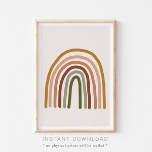 Terracotta Boho Rainbow Printable Wall Art, Rainbow Nursery Art, Earth Tones, Rainbow Print, Gender Neutral Nursery, Rainbow Printable