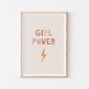 Girl Power Print, Girl Power Poster, Girl Power Wall Art, Grl Pwr Poster, Modern Wall Art, Wall Art, Printable Wall Art, Woman Power Poster