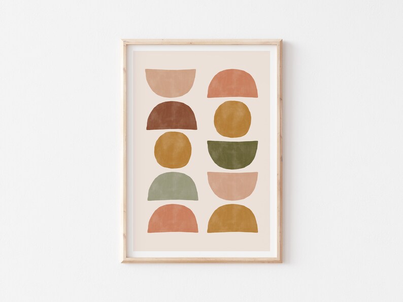 Terracotta Abstract Watercolor Print, Abstract Wall Art Print, Terracotta Blush Art, Rust Colored Art, Terracotta Green Nursery Decor image 1