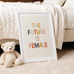 Set of 2 Kids Printables, The Future is Female Poster, Girl Power Poster, Girl Power Art Nursery, Feminist Printable, Women Power Art