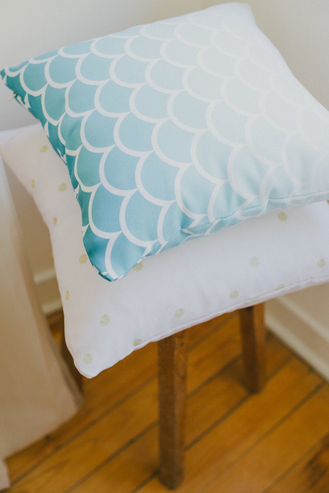 Blue Scallop Pillow Aqua Throw Pillow Blue Pillows Kids Etsy