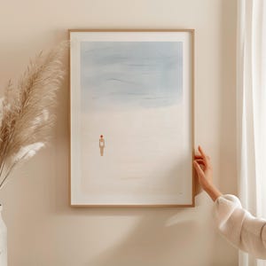 Coastal Abstract Wall Art, Minimalist Beach Painting, Watercolor Coastal Print Abstract, Printable Wall Art, Minimalist Wall Art Coastal
