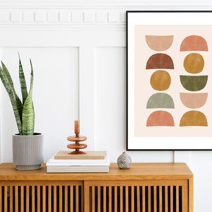 Terracotta Abstract Watercolor Print, Abstract Wall Art Print, Terracotta Blush Art, Rust Colored Art, Terracotta Green Nursery Decor image 3