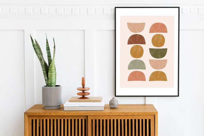 Terracotta Abstract Watercolor Print, Abstract Wall Art Print, Terracotta Blush Art, Rust Colored Art, Terracotta Green Nursery Decor image 3