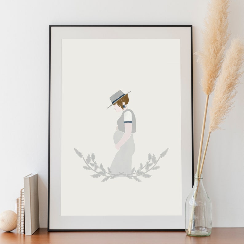 Pregnant Woman Poster, Maternity Wall Art, Nursery Poster, Pregnant Woman Art, Mommy Art Pregnant Print, Pregnancy Gift, Expecting Mom Gift image 5