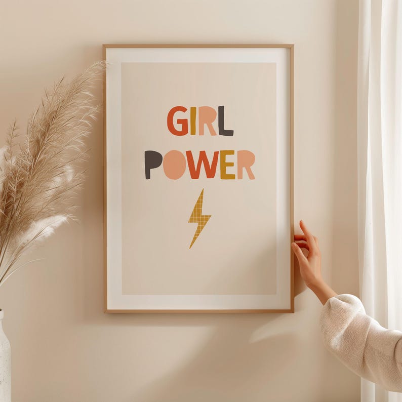 Set of 2 Kids Printables, The Future is Female Poster, Girl Power Poster, Girl Power Art Nursery, Feminist Printable, Women Power Art