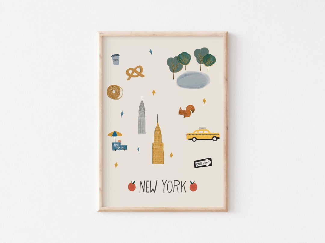 New York Poster Printable, New York City Illustration, NYC Printable ...
