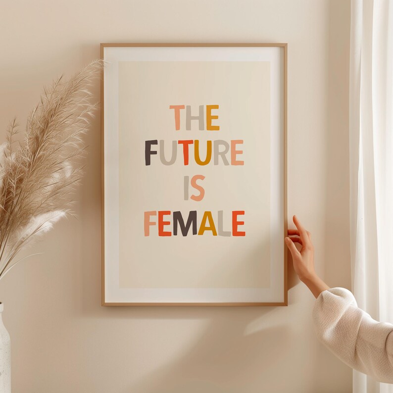 Set of 2 Kids Printables, The Future is Female Poster, Girl Power Poster, Girl Power Art Nursery, Feminist Printable, Women Power Art