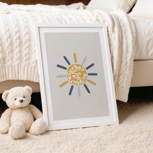 You are my Sunshine, Boy Room Decor, Playroom Decor, Children&#39;s Art, Kids Room Prints, Nursery Decor, Boy Nursery Art, Playful Art Print