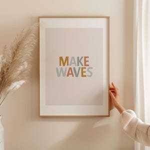 Make Waves Print, Boho Beach Decor, Surf Art, Surf Nursery Decor, Baby Nursery Decor, Nursery Surf Printable, Beach Coastal Room Decor