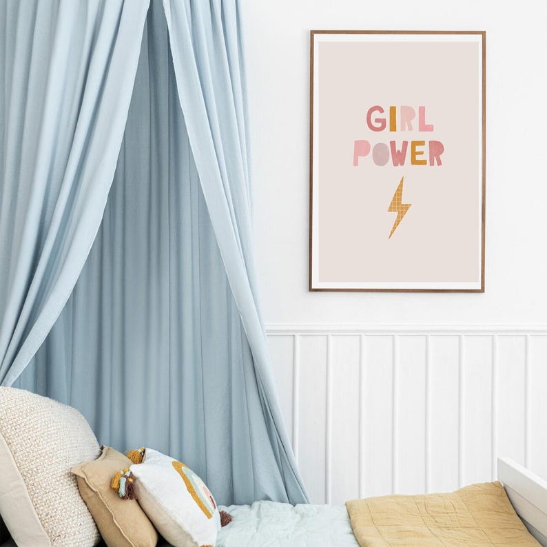Girl Power Print, Girl Power Poster, Girl Power Wall Art, Grl Pwr Poster, Modern Wall Art, Wall Art, Printable Wall Art, Woman Power Poster